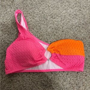 Pink and Orange Women's Swim Top